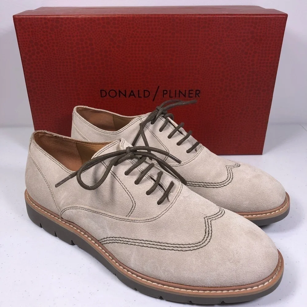 DONALD J. Pliner Sennet Beige Suede Oxfords Shoes